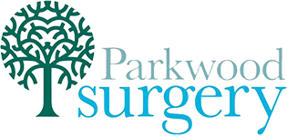 Logo of Parkwood Surgery - a green filigree tree with the words 'Parkwood Surgery' next to it